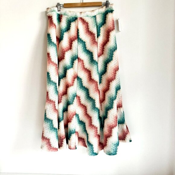 NEW Maeve Anthropologie Chevron Striped MARIA Knit Midi Skirt XL - Picture 4 of 9